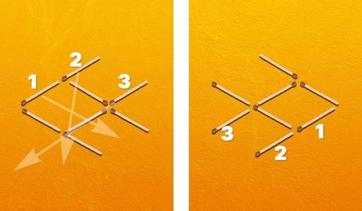 คุณต้องย้ายสามแมตช์เพื่อหมุนปลาไปทางขวา / จับแพะชนแกะ Moje