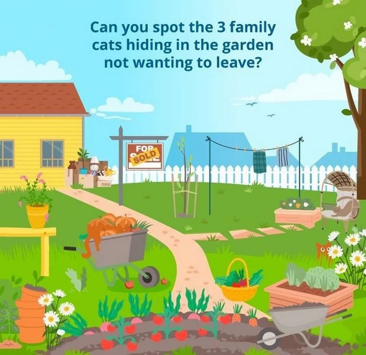 แมวเจ้าเล่ห์สามตัวซ่อนอยู่ในภาพนี้