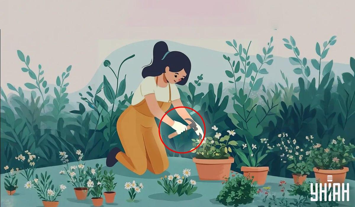 ผู้หญิงถือค้อนอยู่ในมือ / Collage Moje